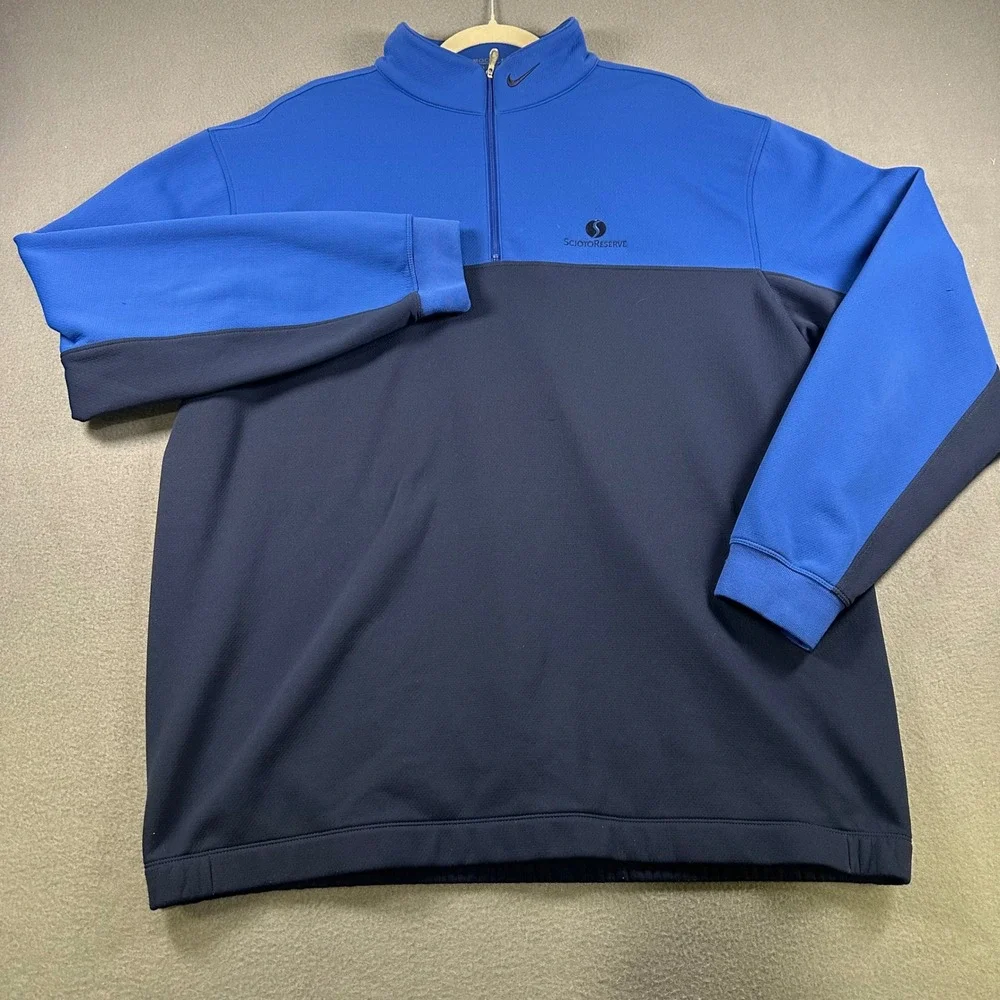 Nike Golf Therma-FIT 1/4 Zip Pullover Blue Navy Scioto Reserve 335838-493 XL